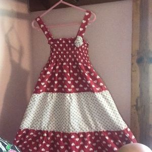 Red/white hearts summery dress